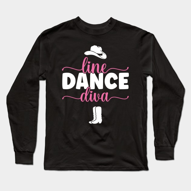 Line Dance Diva - Western Country Dancing product Long Sleeve T-Shirt by theodoros20